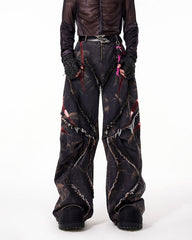 Distressed Ripped Denim Pants – Streetwear with Unique Torn Details