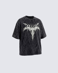 Vintage Bleach Wash Tribal Skull T-shirt