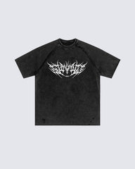 Gothic Distressed Washed Skull Print T-Shirt