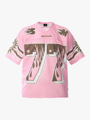 Pink Flame Print Jersey T-shirt
