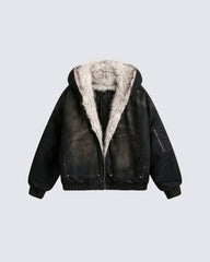 Vintage Distressed Hooded Jacket