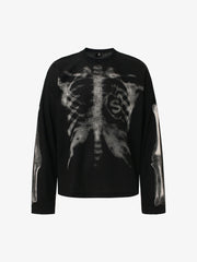 Thesupermade Skeleton Graphic Waffle Sweatshirt