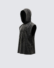 KIIKIO-New Washed Hooded Sleeveless Top