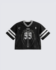 Retro Gothic Number Cropped Street Jersey