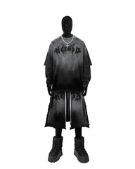 Gothic Logo Distressed Oversized T-Shirt