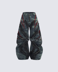 Distressed Ripped Denim Pants – Streetwear with Unique Torn Details