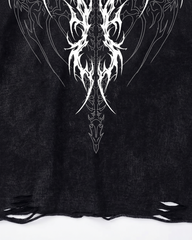 Vintage Washed Batwing Graphic Hoodie