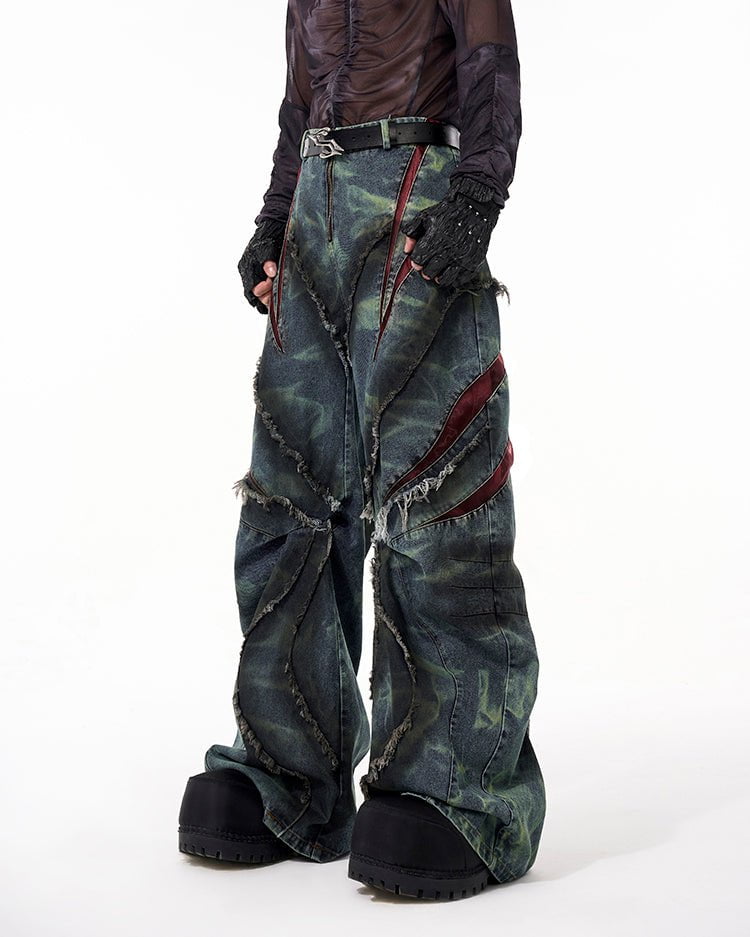 Distressed Ripped Denim Pants – Streetwear with Unique Torn Details