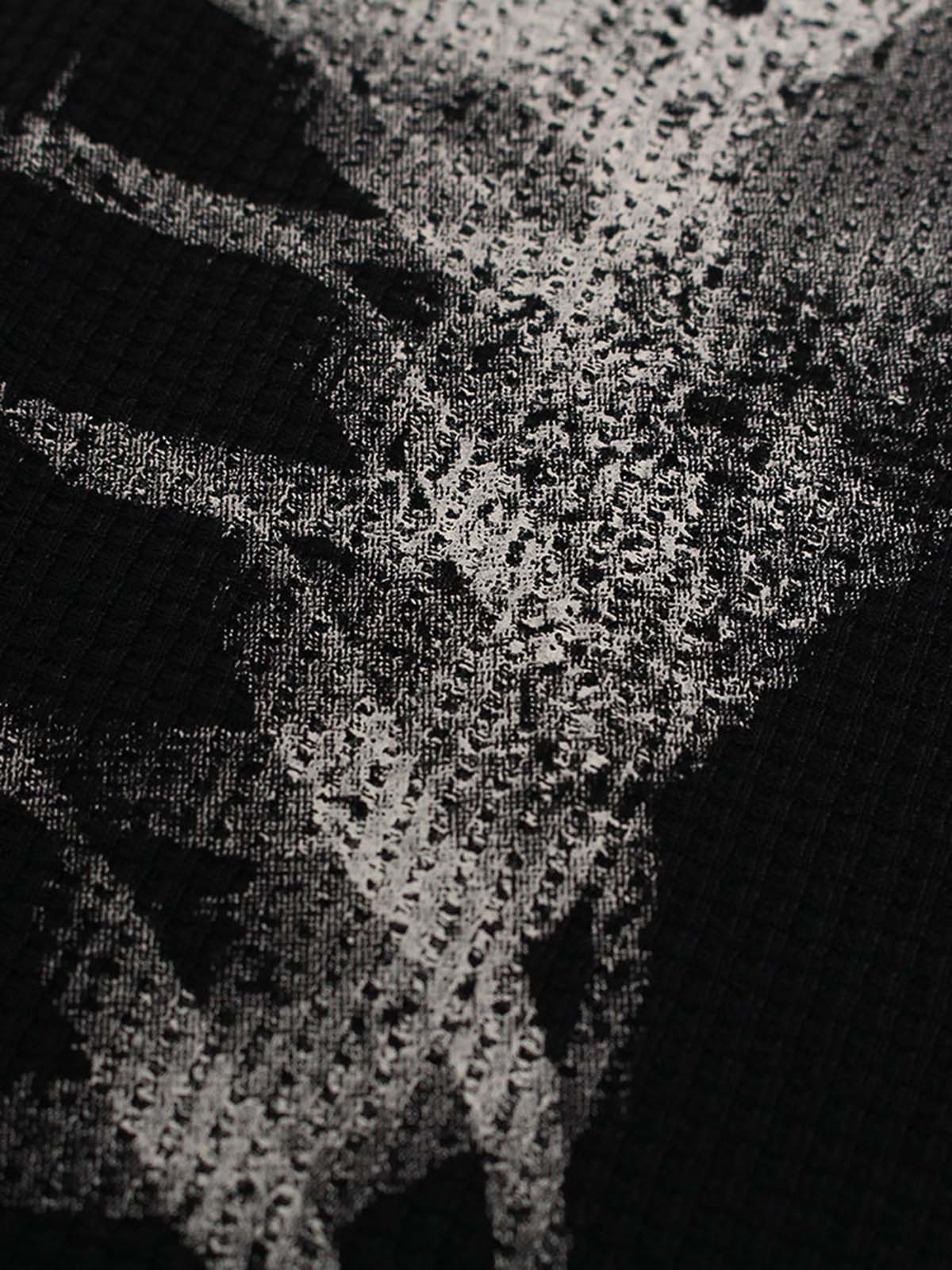 Thesupermade Skeleton Graphic Waffle Sweatshirt