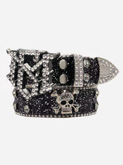 Rhinestone Skull Belt - 1668