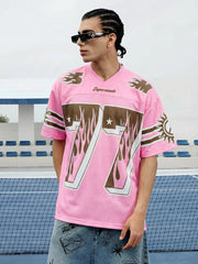 Pink Flame Print Jersey T-shirt