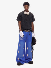 Spray Paint Star Print Distressed Sweatpants