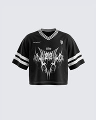 Gothic Graphic Cropped Street Jersey