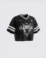 Gothic Graphic Cropped Street Jersey