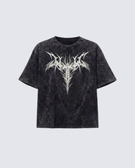 Vintage Bleach Wash Tribal Skull T-shirt