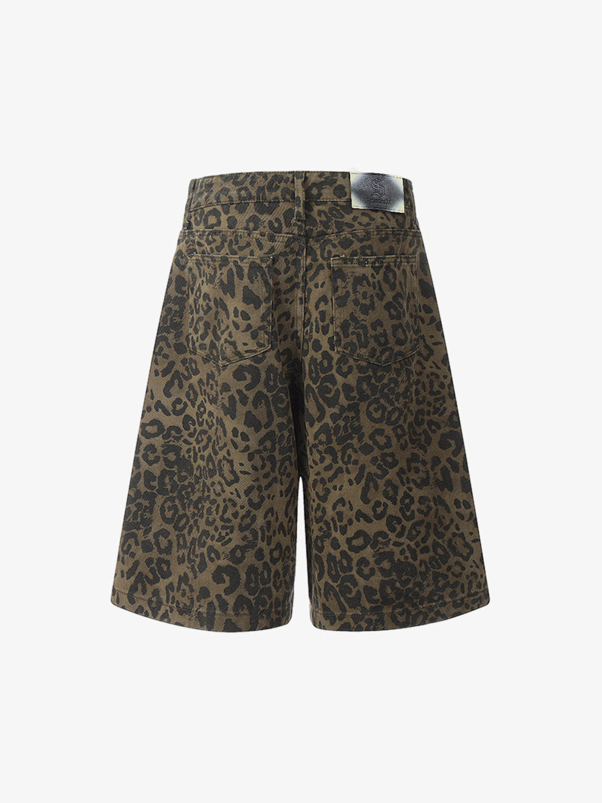 Leopard Print Cotton Wide Leg Shorts