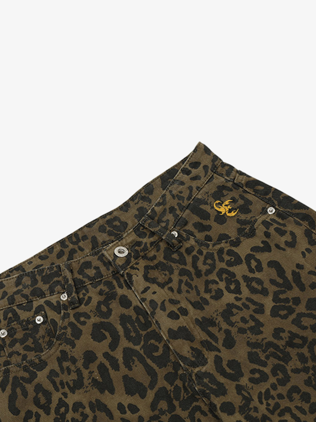 Leopard Print Cotton Wide Leg Shorts