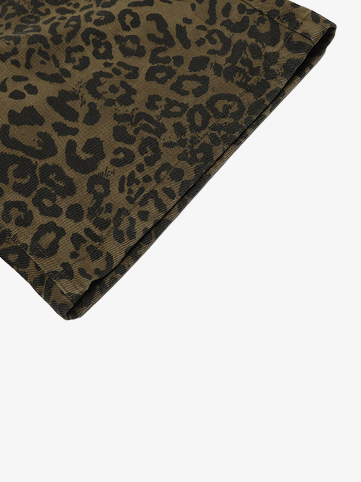Leopard Print Cotton Wide Leg Shorts
