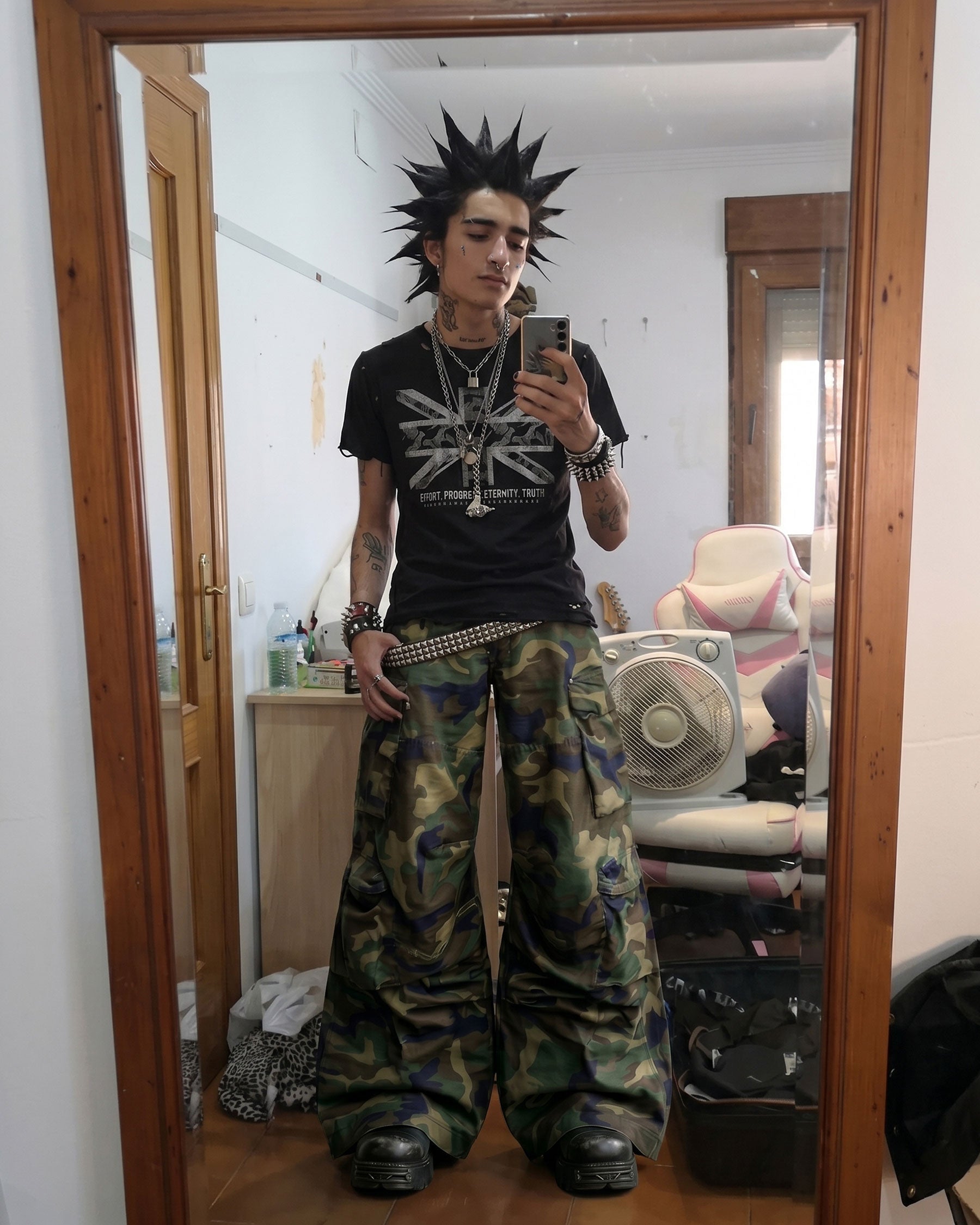 New Y2K Camo Multi-Pocket Wide Leg Cargo Pants