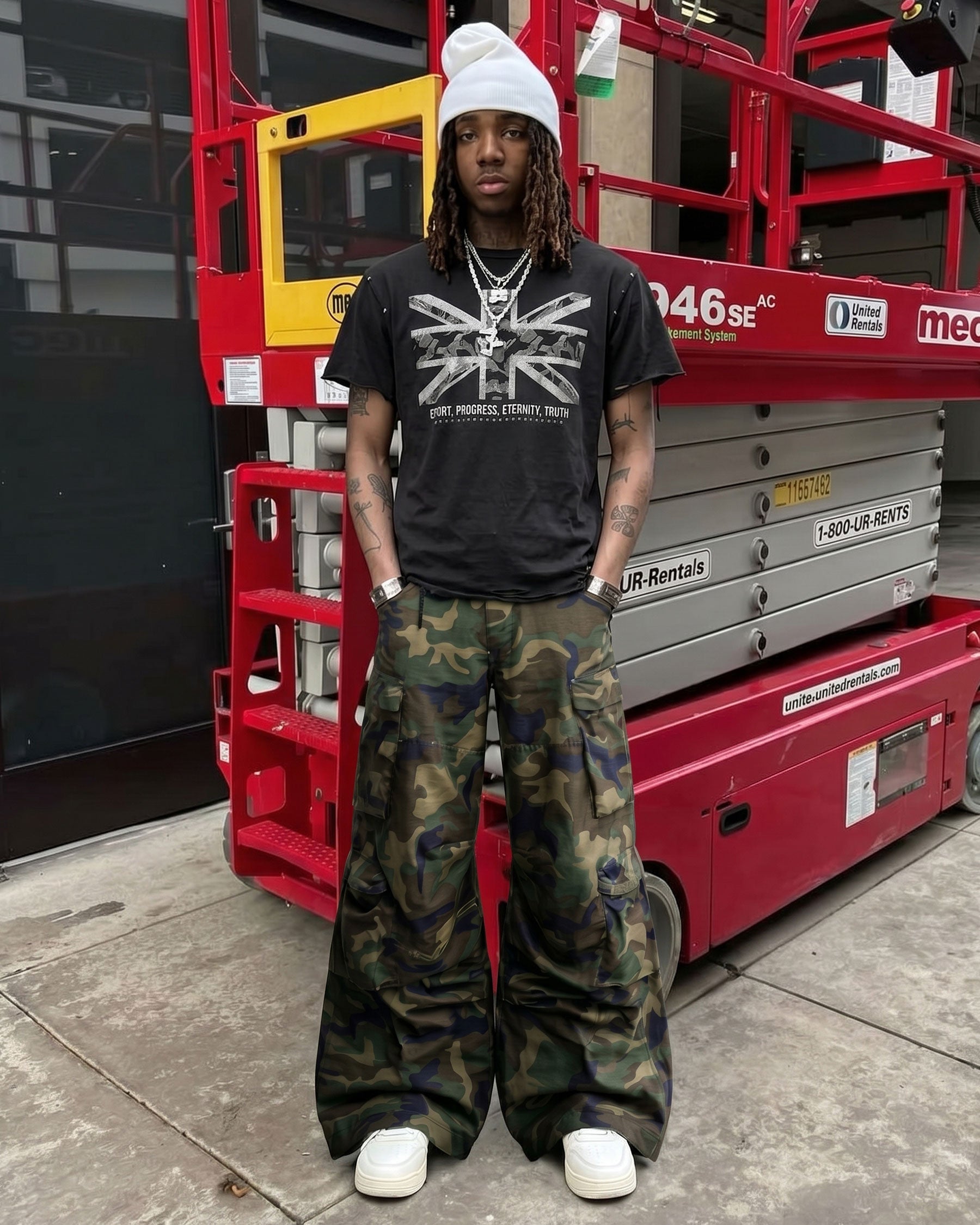 New Y2K Camo Multi-Pocket Wide Leg Cargo Pants