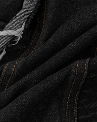 Frayed Patchwork Wide-Leg Denim Pants