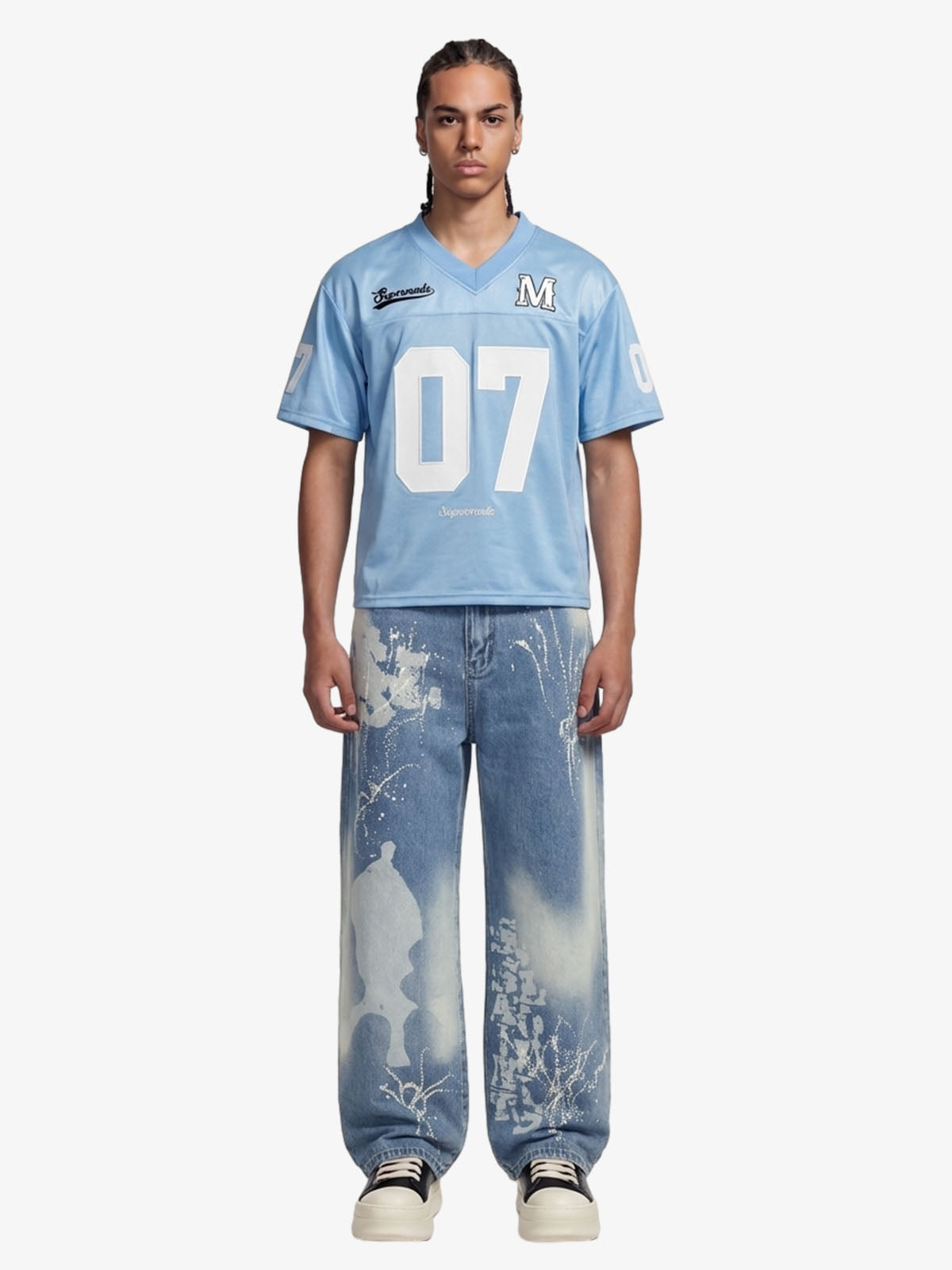 Jersey Loose Satin Stitching Sports T-Shirt