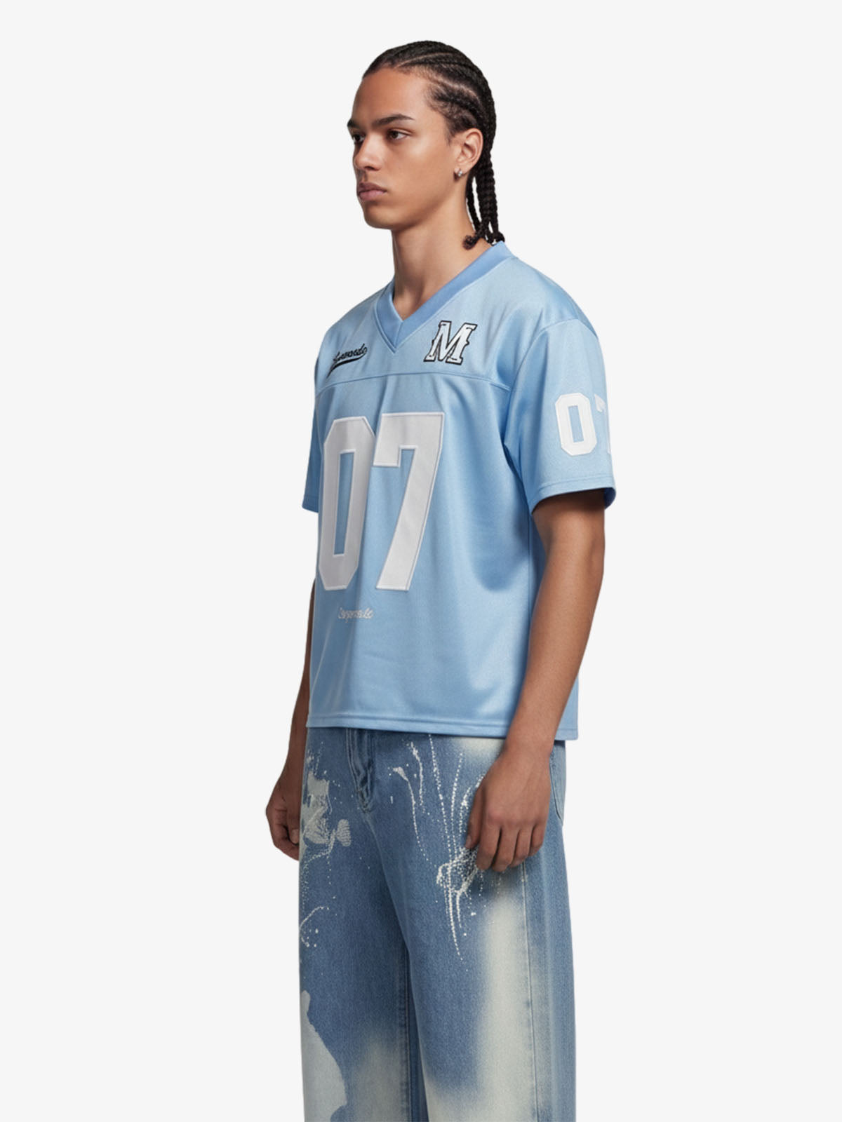 Jersey Loose Satin Stitching Sports T-Shirt