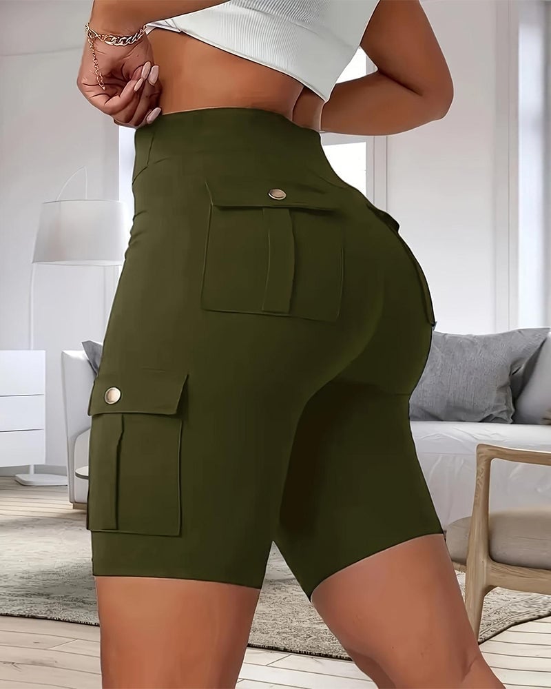 Tummy Control Yoga Leggings with Chic Buckle Detail