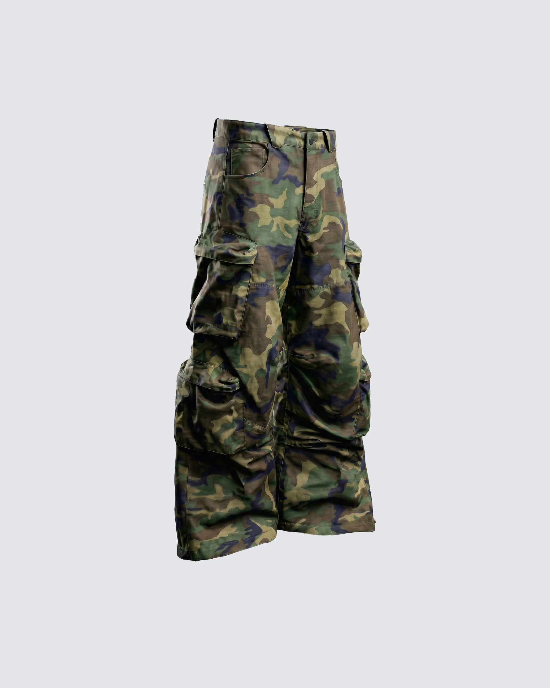 New Y2K Camo Multi-Pocket Wide Leg Cargo Pants