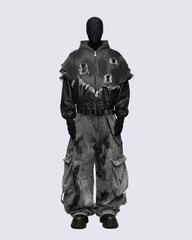Streetwear Cargo Denim Pants（Free Belt and Chain Included）
