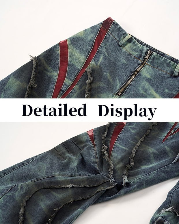 Distressed Ripped Denim Pants – Streetwear with Unique Torn Details