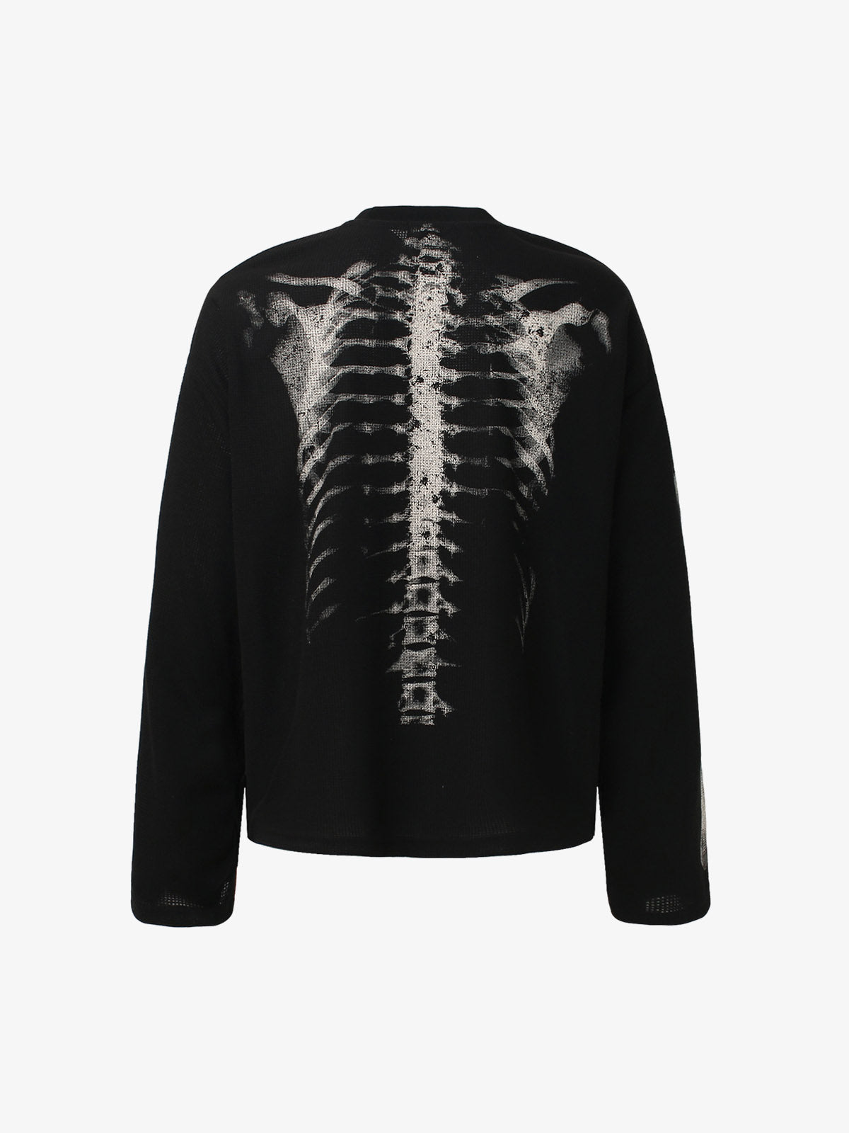 Thesupermade Skeleton Graphic Waffle Sweatshirt