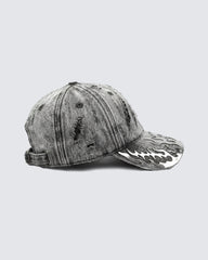 Post-Apocalyptic Flame Metal Denim Cap