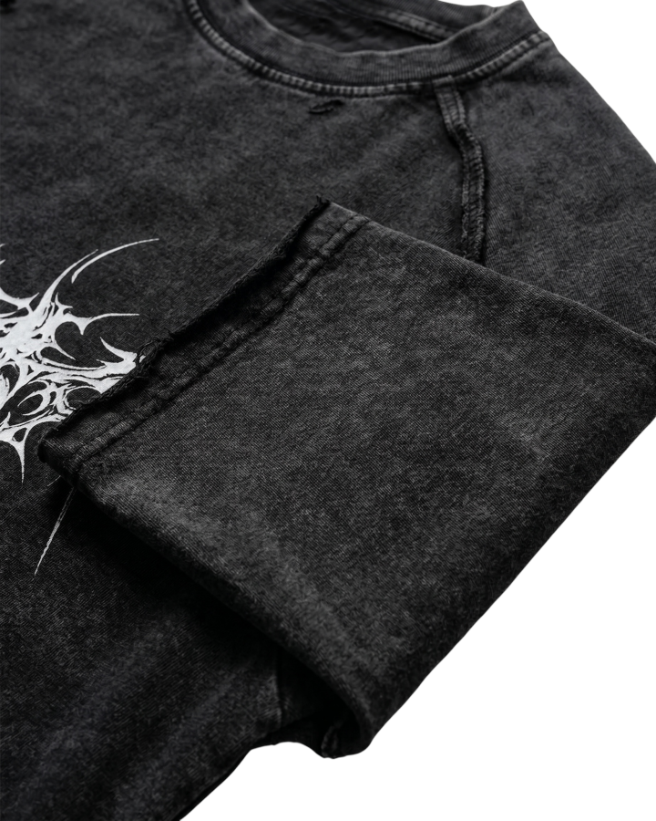 Distressed Graphic Print Oversized T-Shirt