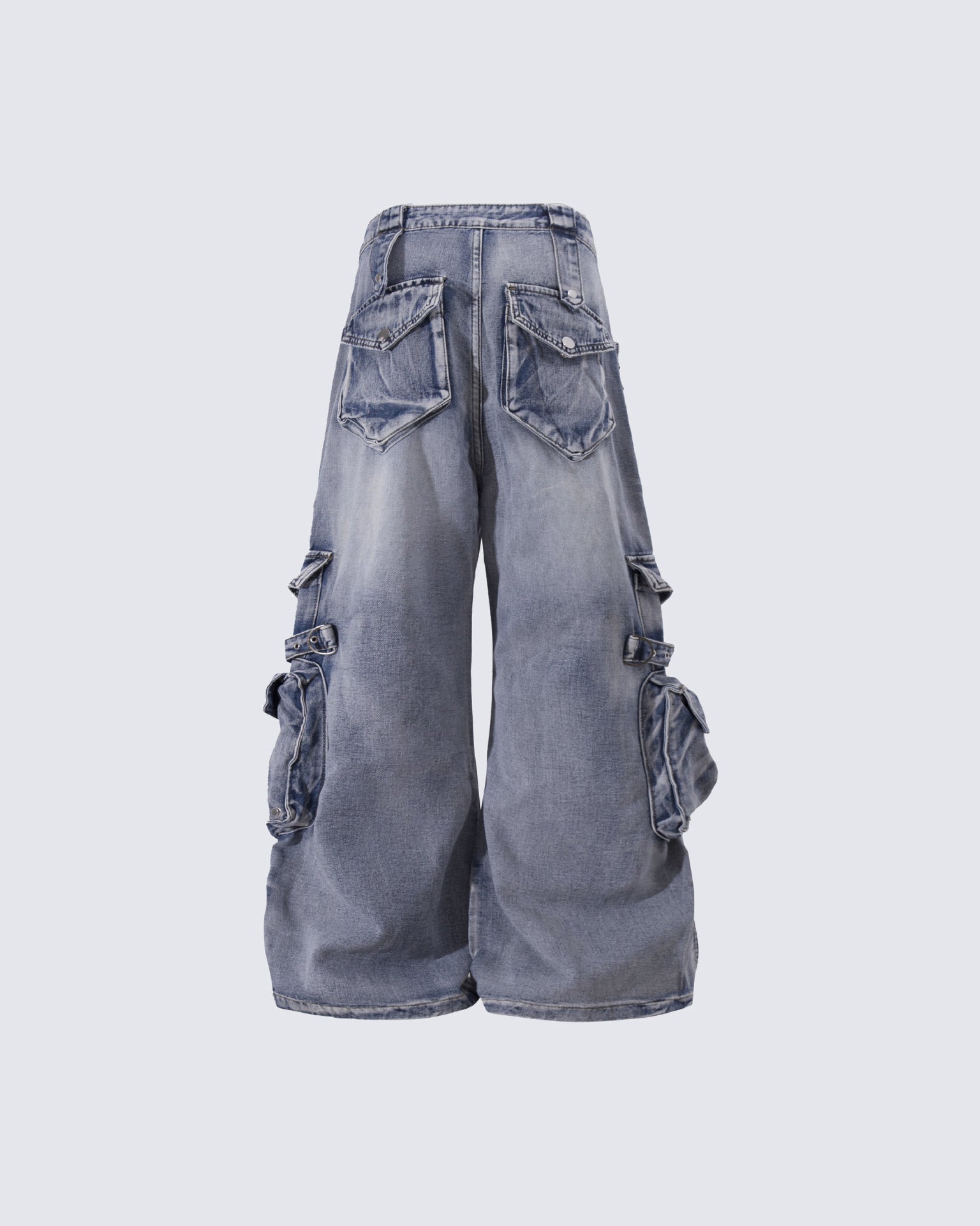 Vintage Streetwear Cargo Flared Jeans