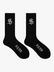 Street S Logo Design Black Socks