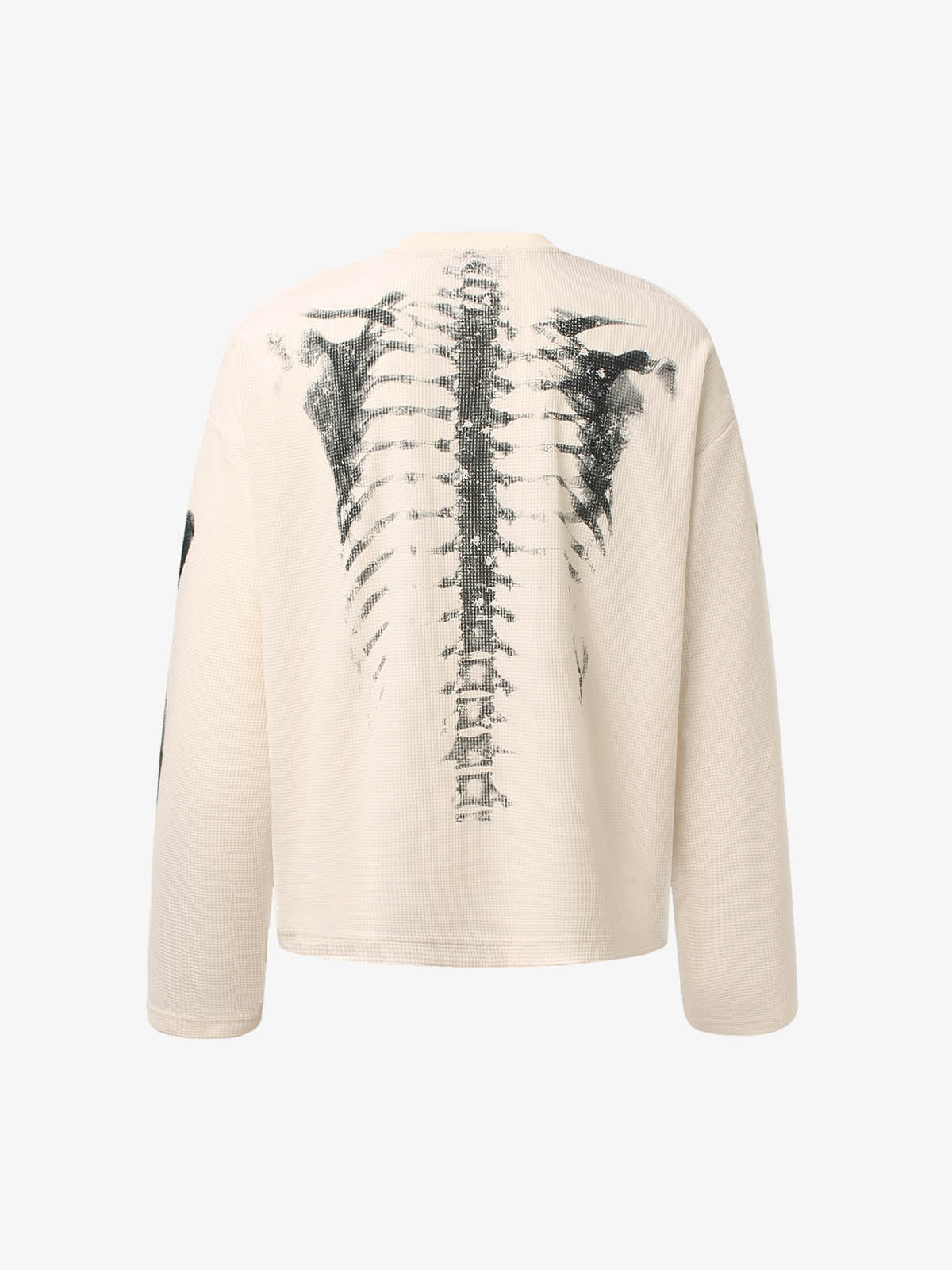 Thesupermade Skeleton Graphic Waffle Sweatshirt