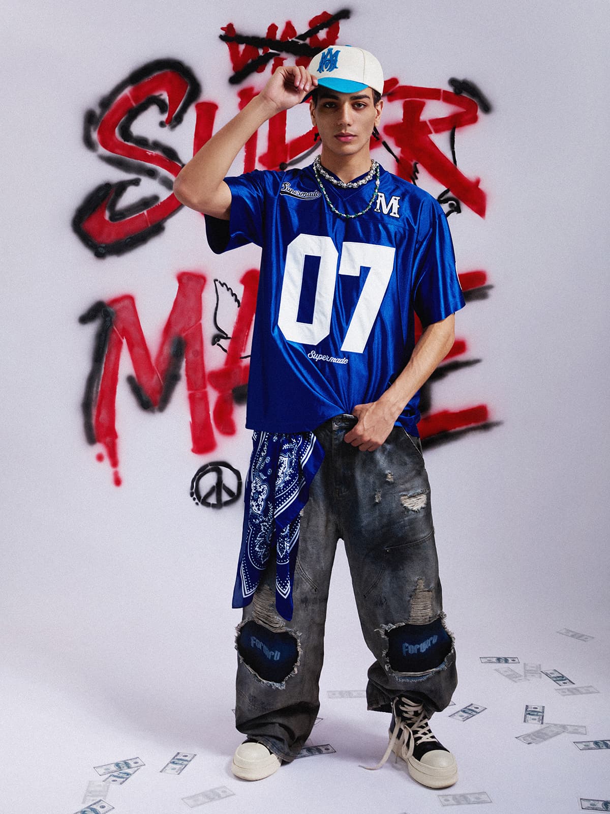Jersey Loose Satin Stitching Sports T-Shirt
