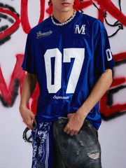 Jersey Loose Satin Stitching Sports T-Shirt