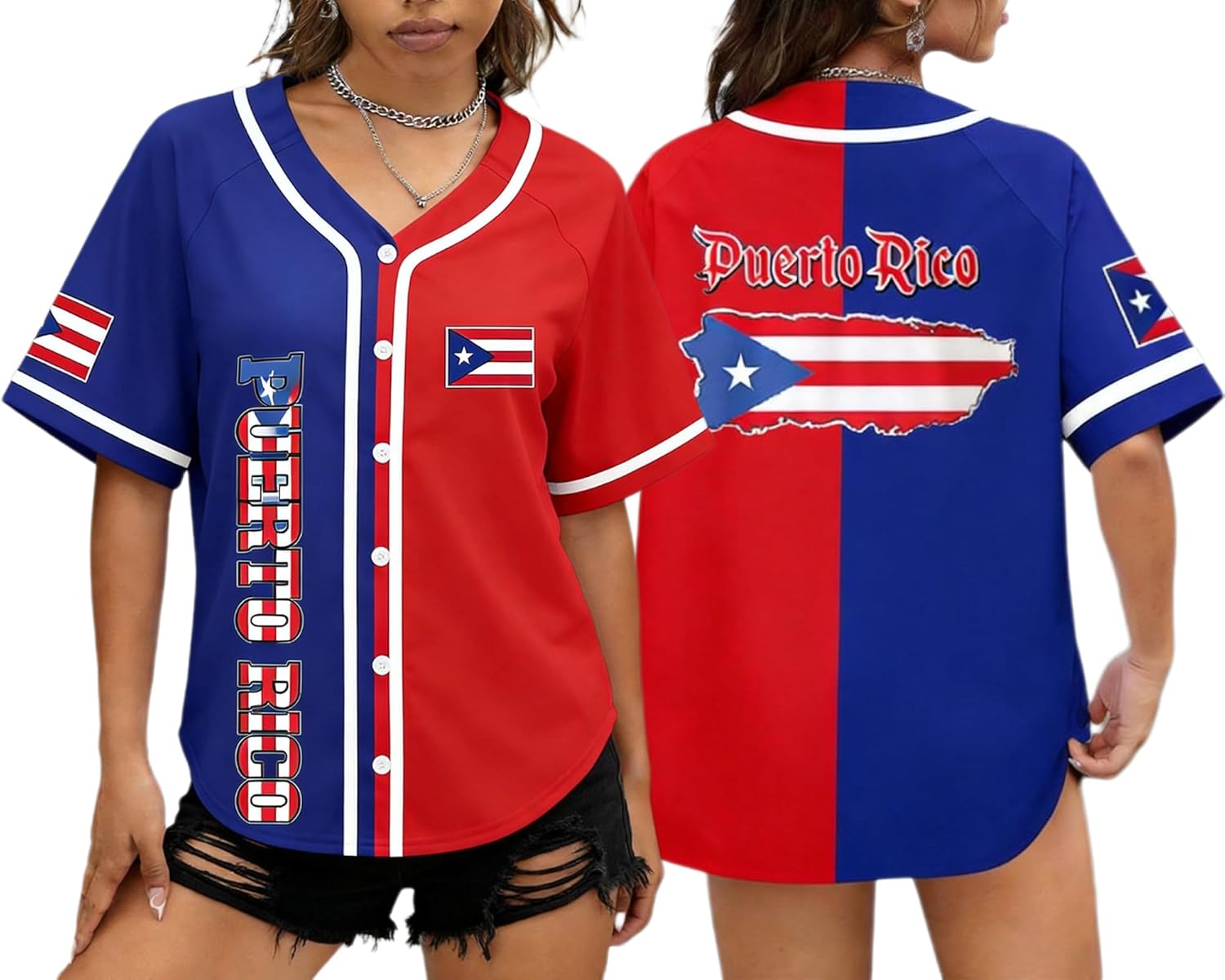 Women’s USA Flag Button-Down Tee