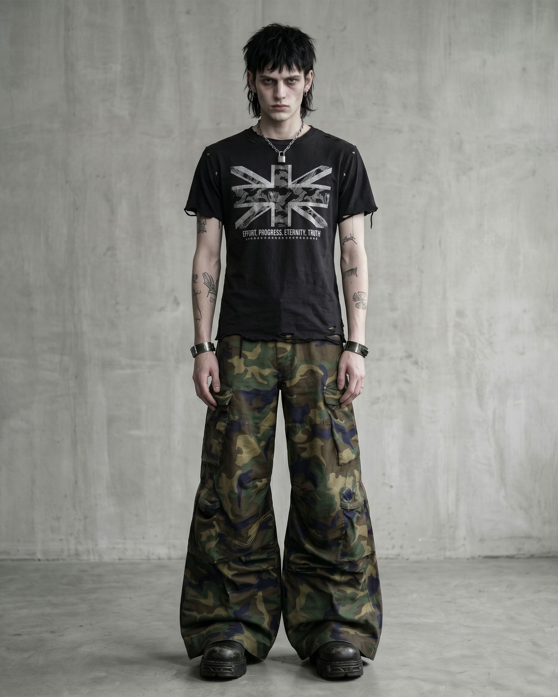 New Y2K Camo Multi-Pocket Wide Leg Cargo Pants