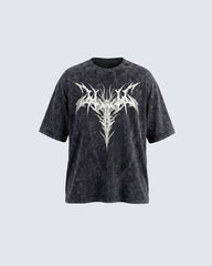 Vintage Bleach Wash Tribal Skull T-shirt