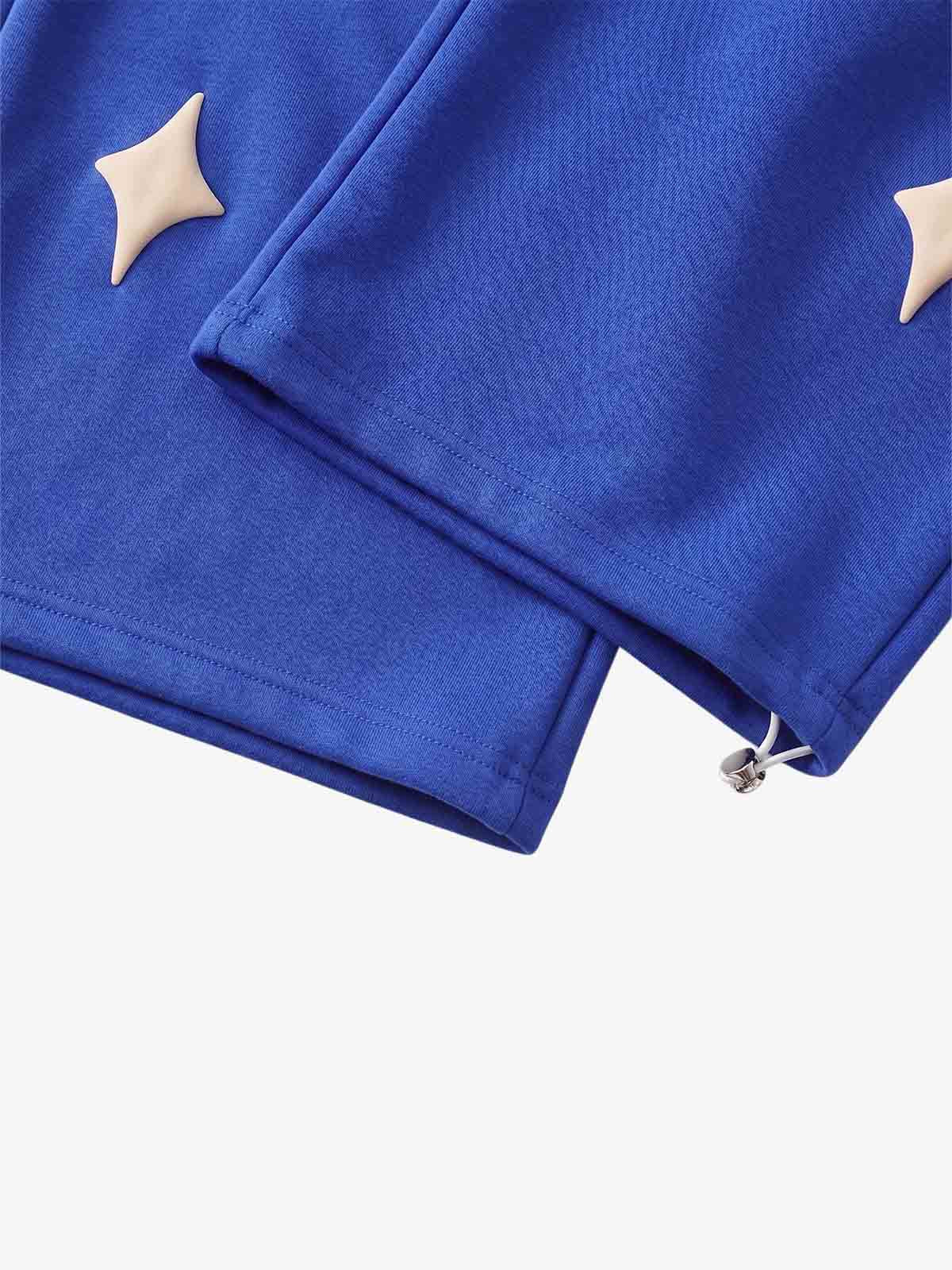 Spray Paint Star Print Distressed Sweatpants