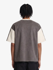 Jersey Deconstructed Contrast Color Stitching Print T-shirt