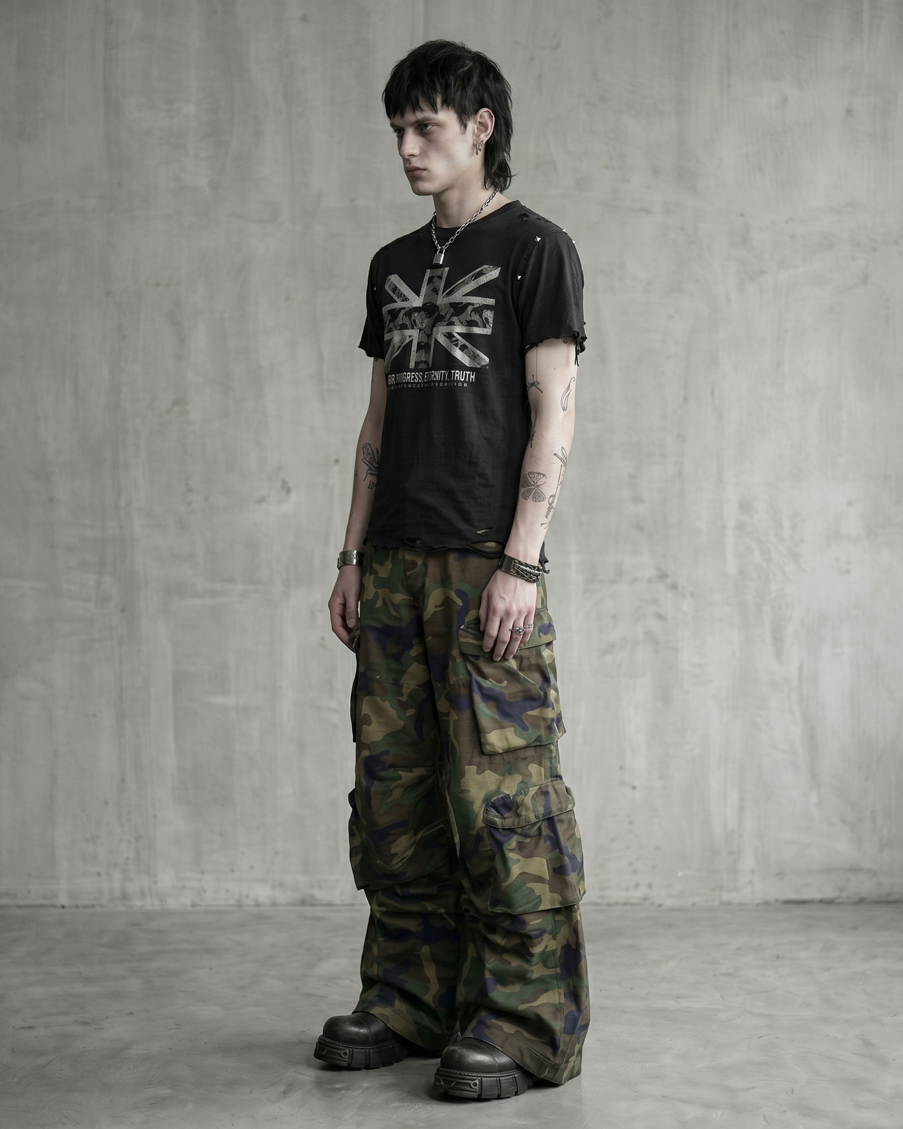 New Y2K Camo Multi-Pocket Wide Leg Cargo Pants