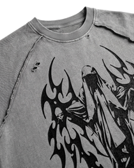 Grunge Angel Graphic Oversized T-Shirt
