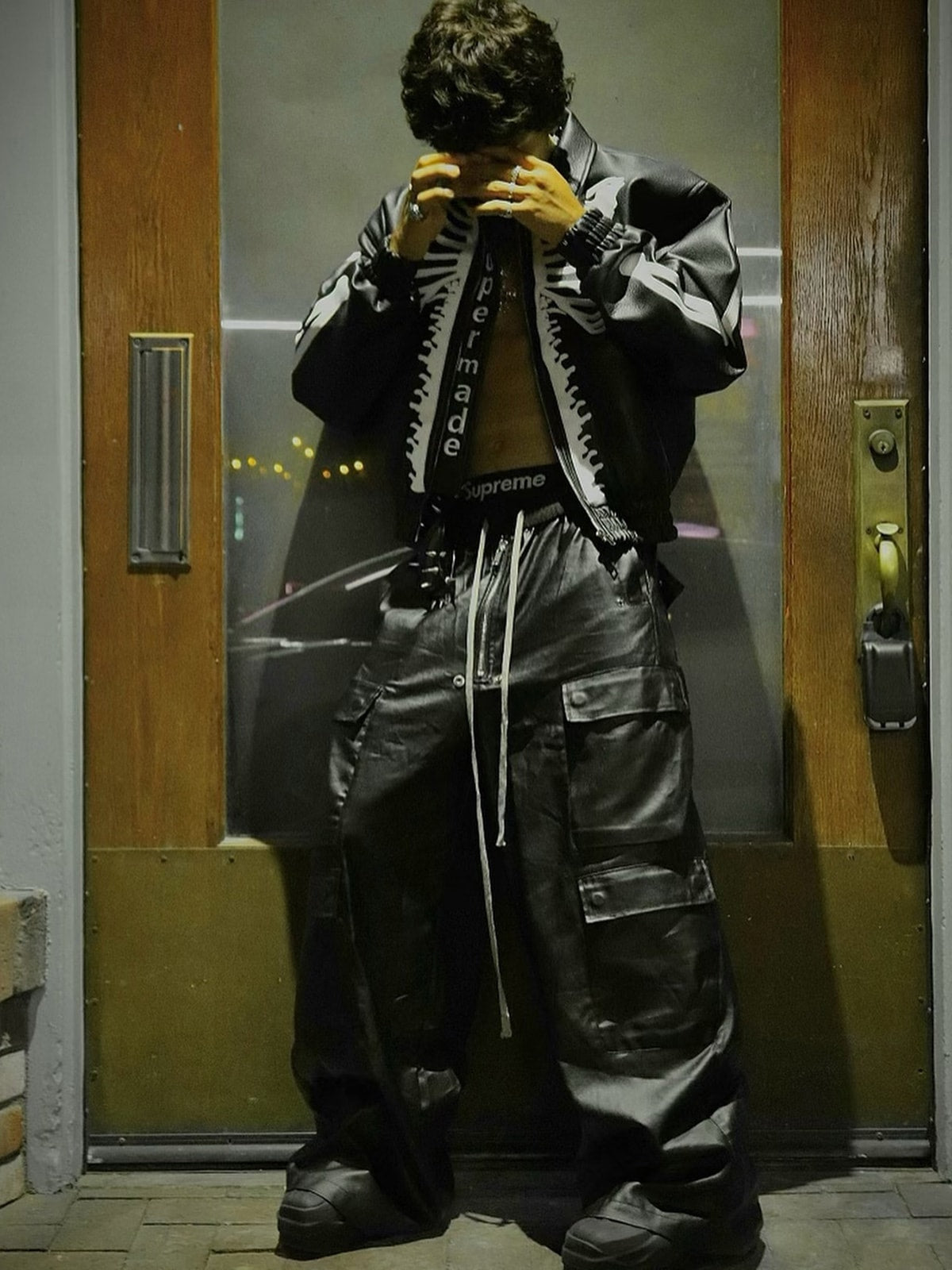 RO-style multi-pocket matte coated overalls