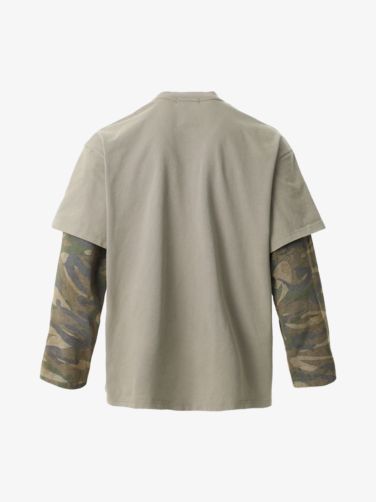Jersey Distressed Camouflage Double Layered Graphic T-Shirt