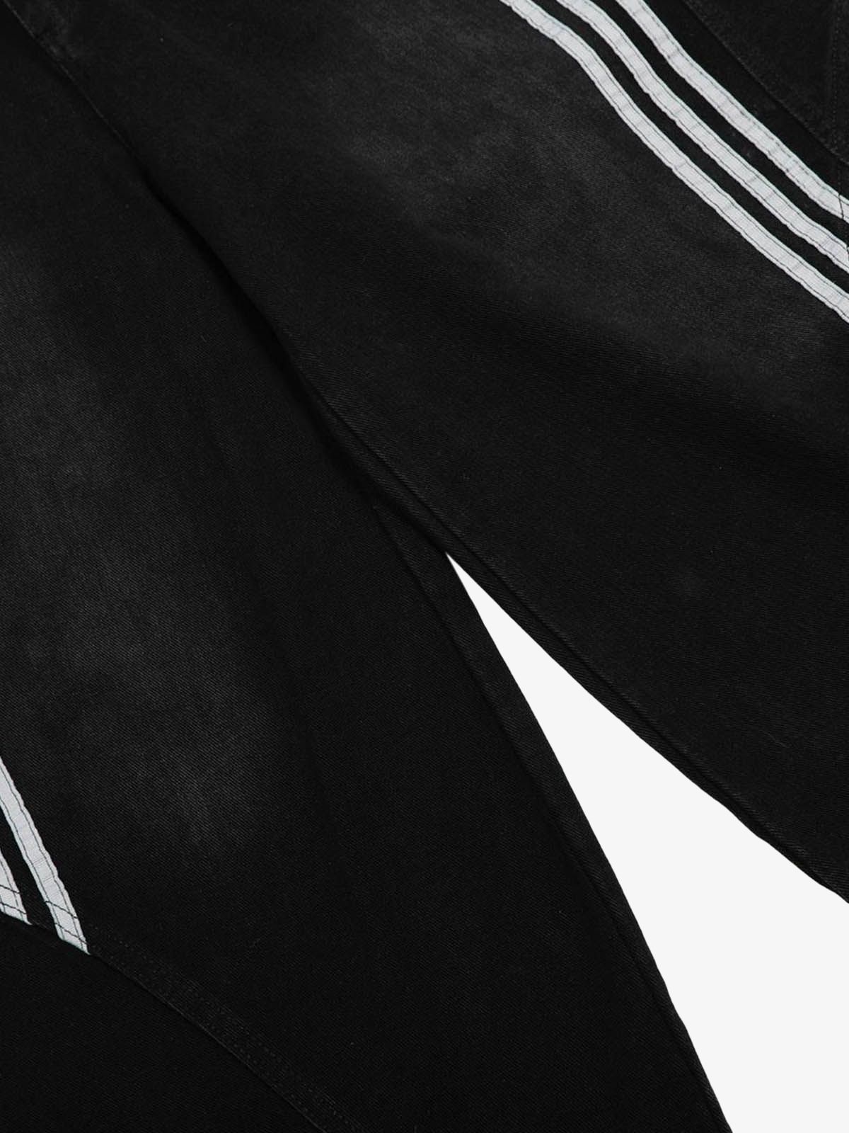 Denim Contrast Striped Stitching Barrel Jeans