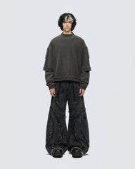 KIIKIO Patchwork Distressed Sweatshirt